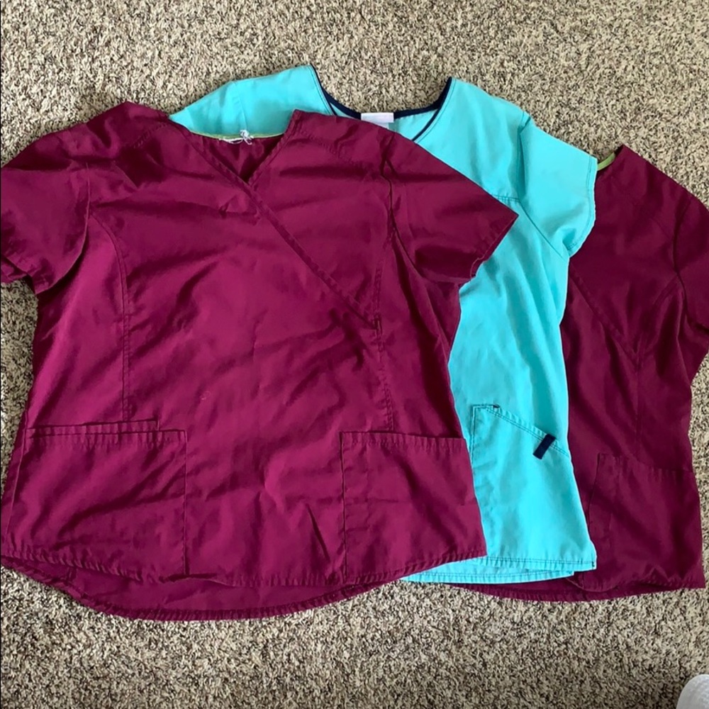 Size large scrub tops lot of 3